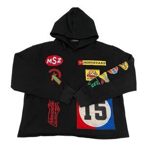 Monostarz Men's Racing Club Fleece Lined Hoodie Sweatshirt‎ Black Size Large